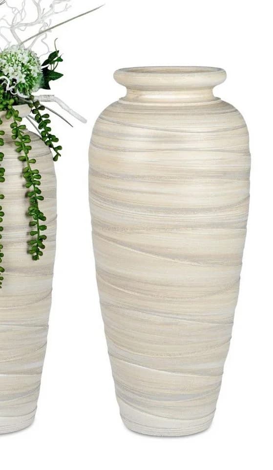 formano Bodenvase RELIEF Creme Streifenmuster Keramik - Bild 2