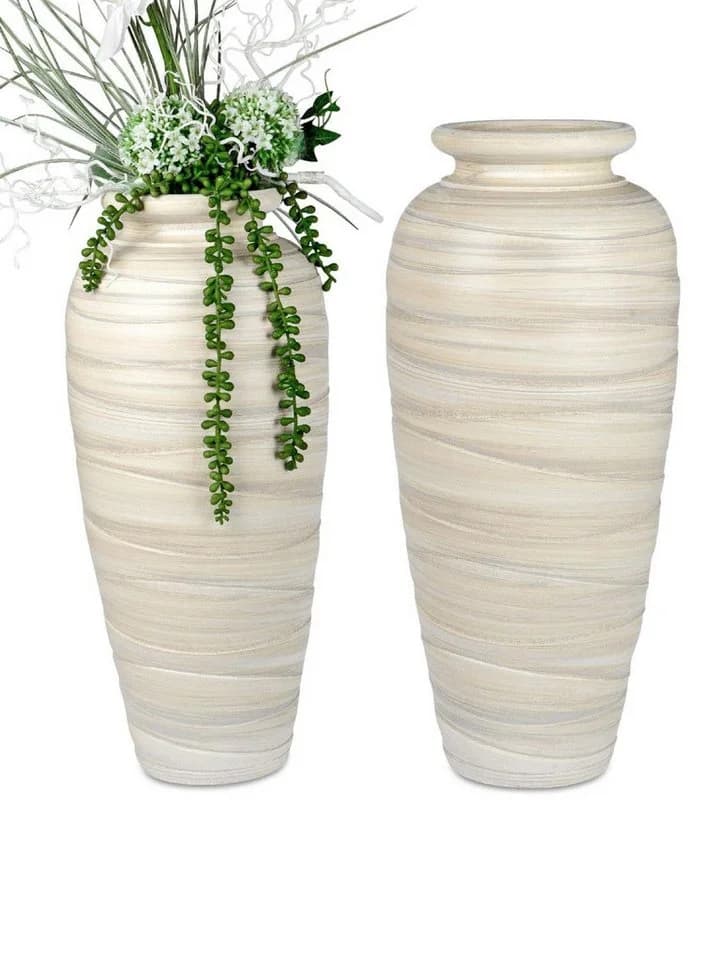 formano Bodenvase RELIEF Creme Streifenmuster Keramik - Bild 3