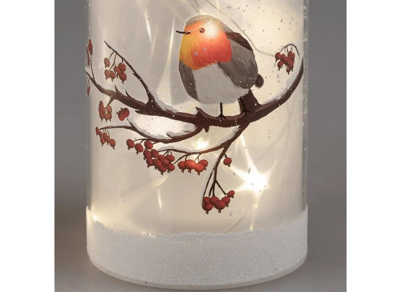 formano LED Dekolicht Winterzeit mit Timerfunktion und Rotkehlchen-Motiv