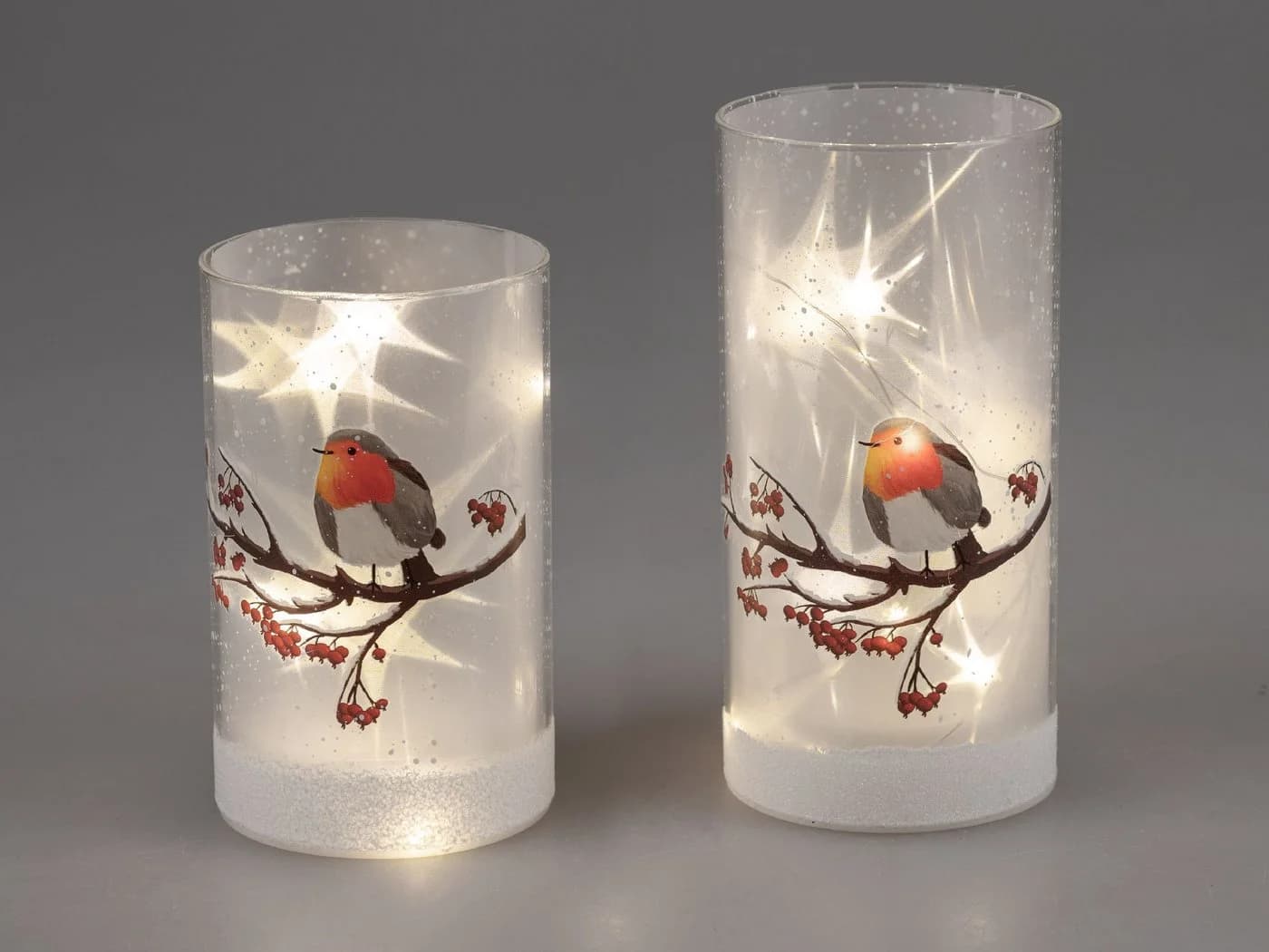 formano LED Dekolicht Winterzeit mit Timerfunktion und Rotkehlchen-Motiv - Bild 3