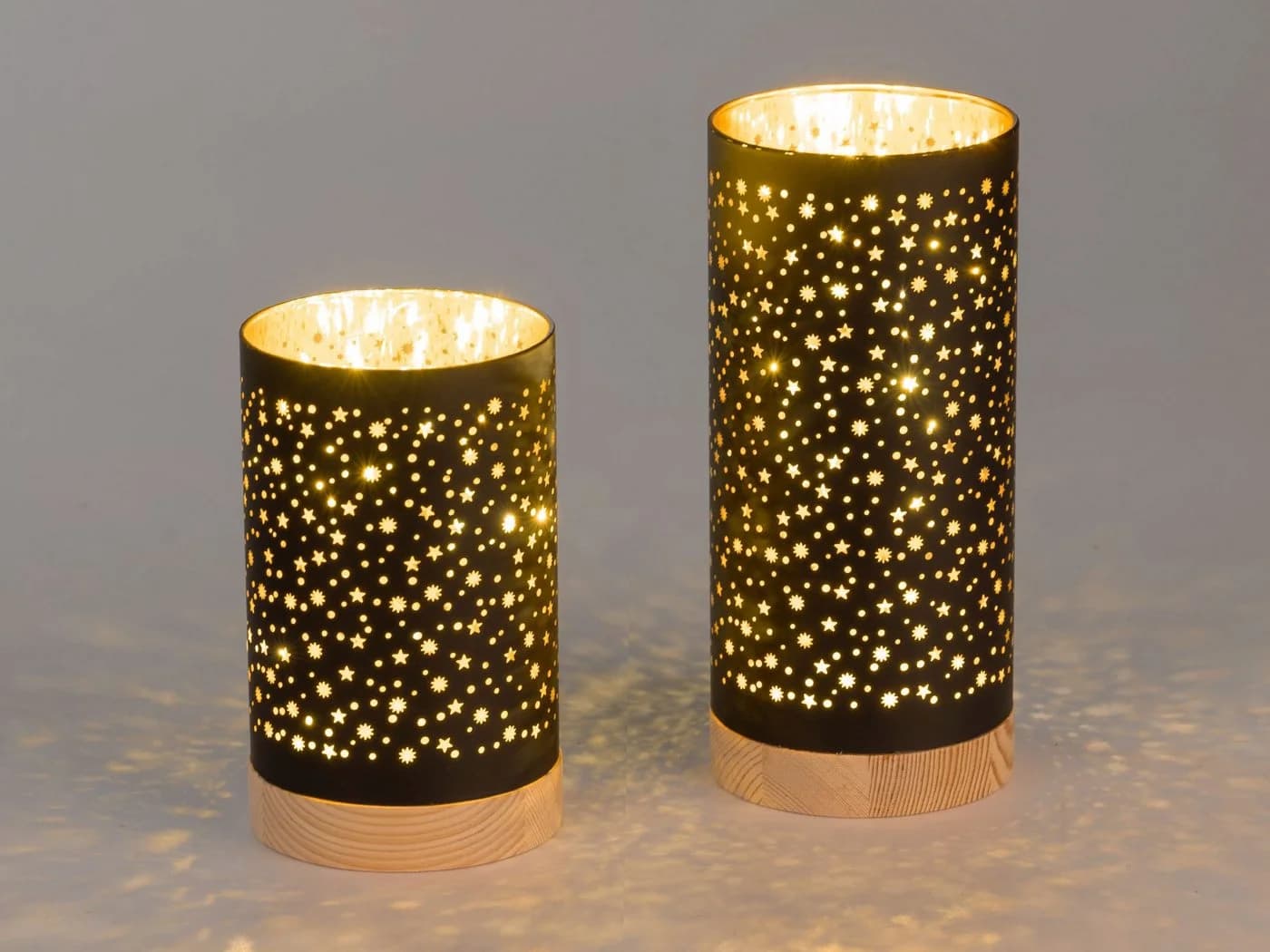 formano LED Dekolicht Sterne Schwarz-Gold 15 cm