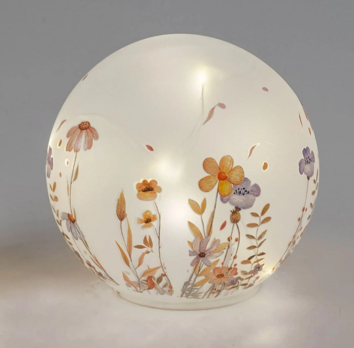 formano LED Dekolicht Deko Kugel Glas Wiesenblumen 15 cm