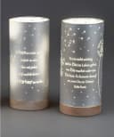 formano LED Dekolicht Glas Motiv Spruch Warmweiß Silber Bild 1