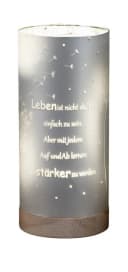 formano LED Dekolicht Glas Motiv Spruch Warmweiß Silber Bild 2