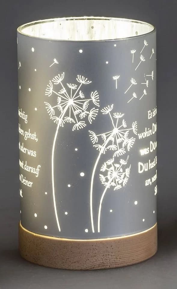 formano LED Dekolicht Glas Motiv Spruch Warmweiß Silber - Bild 3