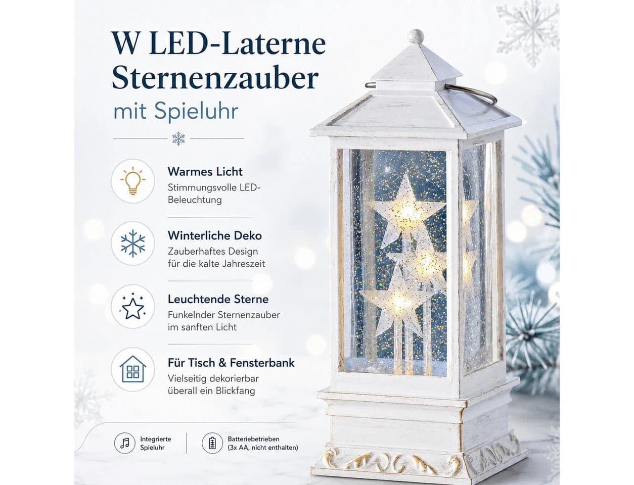 Weltbild Westinghouse LED Laterne Sternenzauber mit Spieluhr Weihnachtsdeko - Bild 4