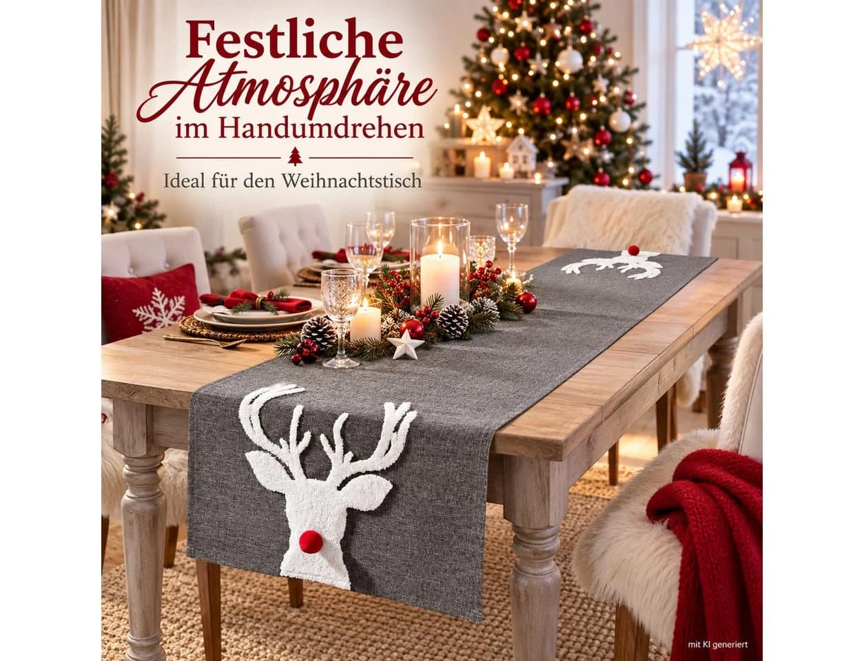 Weltbild Tischläufer Weihnachten Rentier Bunt - Bild 5
