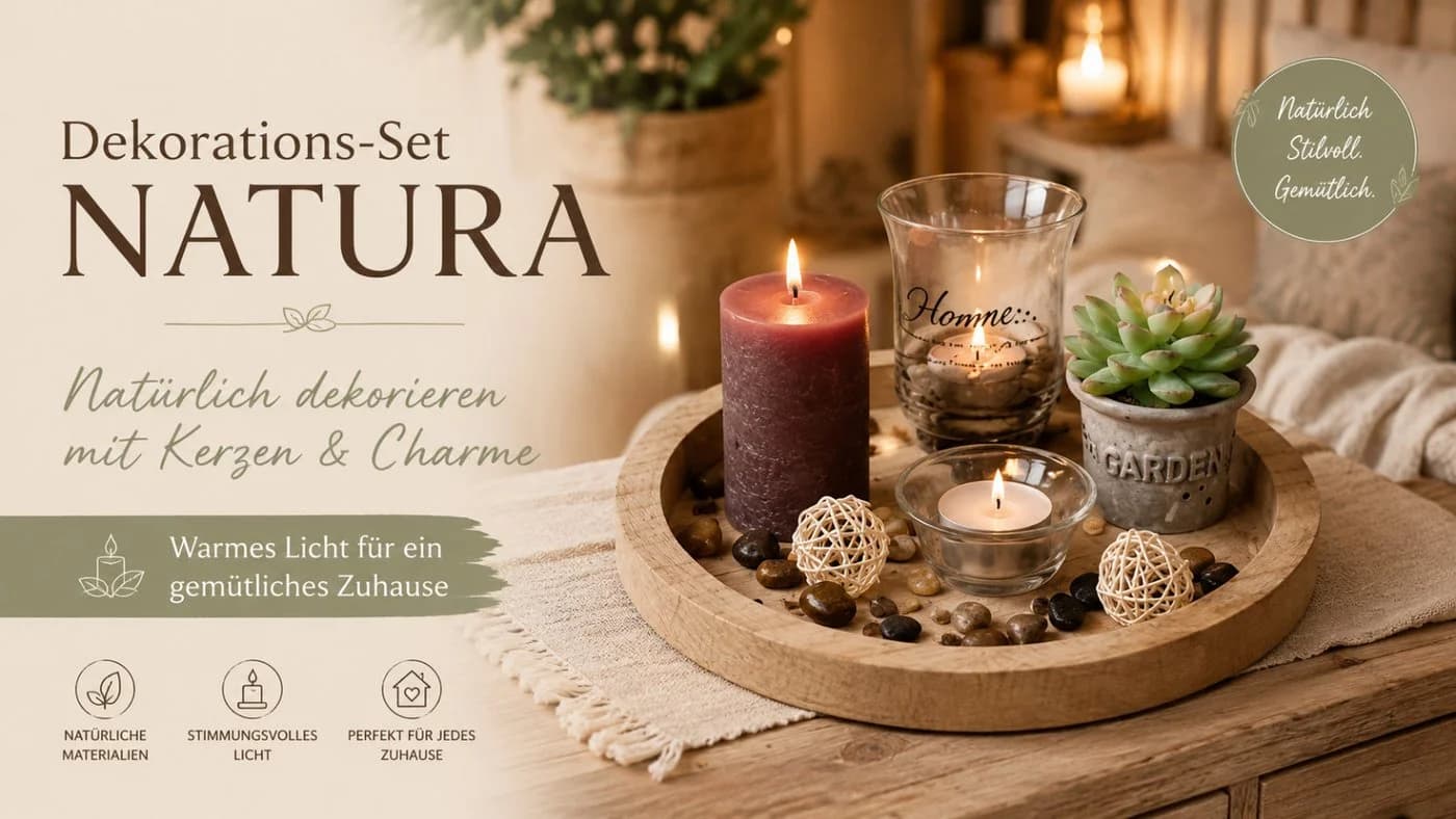 Weltbild Deko-Set Natura mit Kerzen, Holz & Tannenzapfen - Bild 5