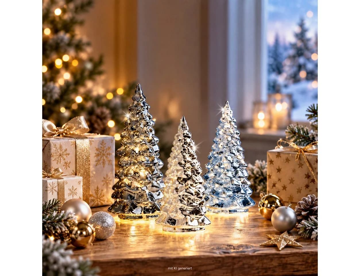 Weltbild LED-Tannen „Frosty Xmas“ 3er-Set Weihnachtsdeko - Bild 2