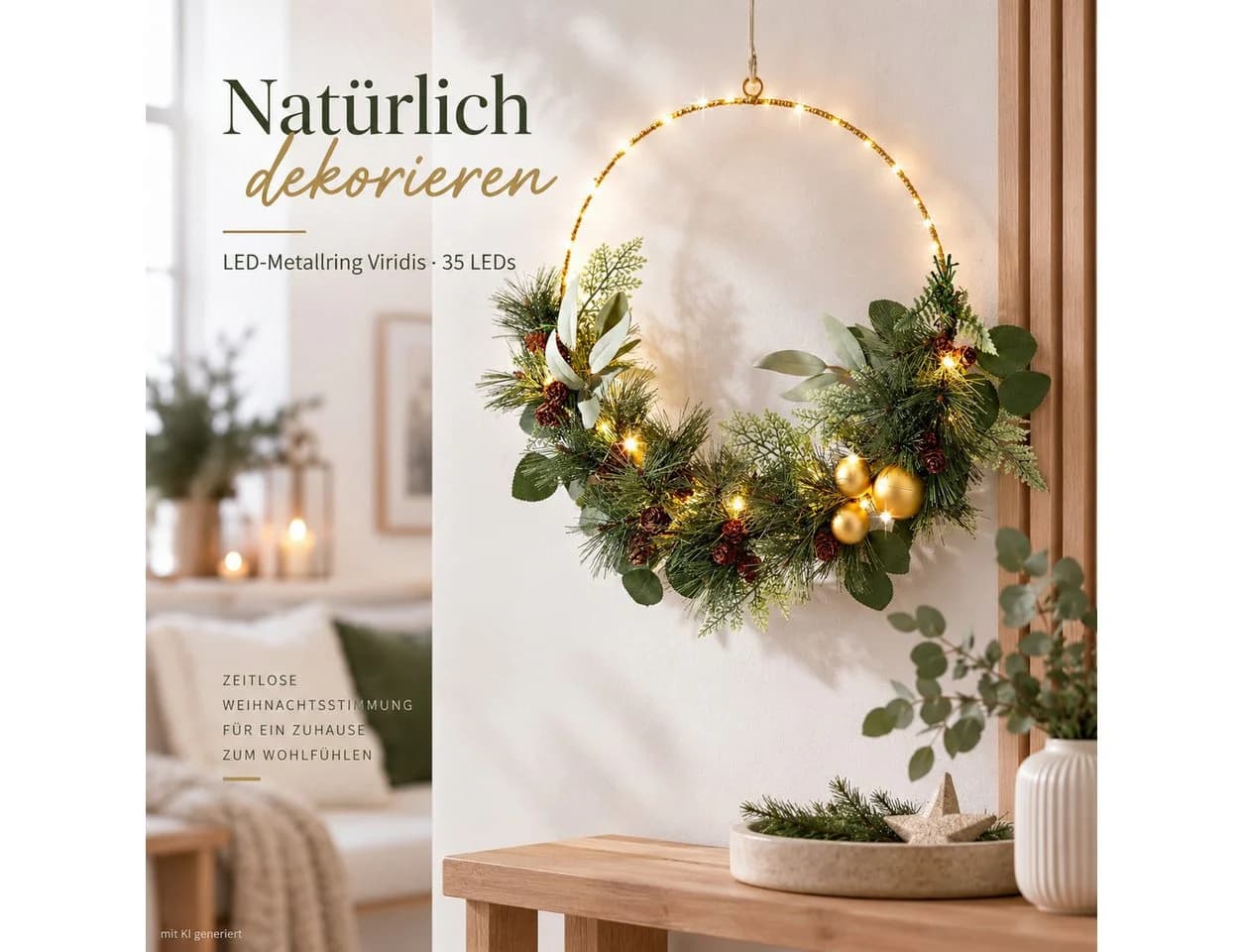 Weltbild LED-Metallring Viridis 35 LEDs Dekoring Bunt - Bild 5