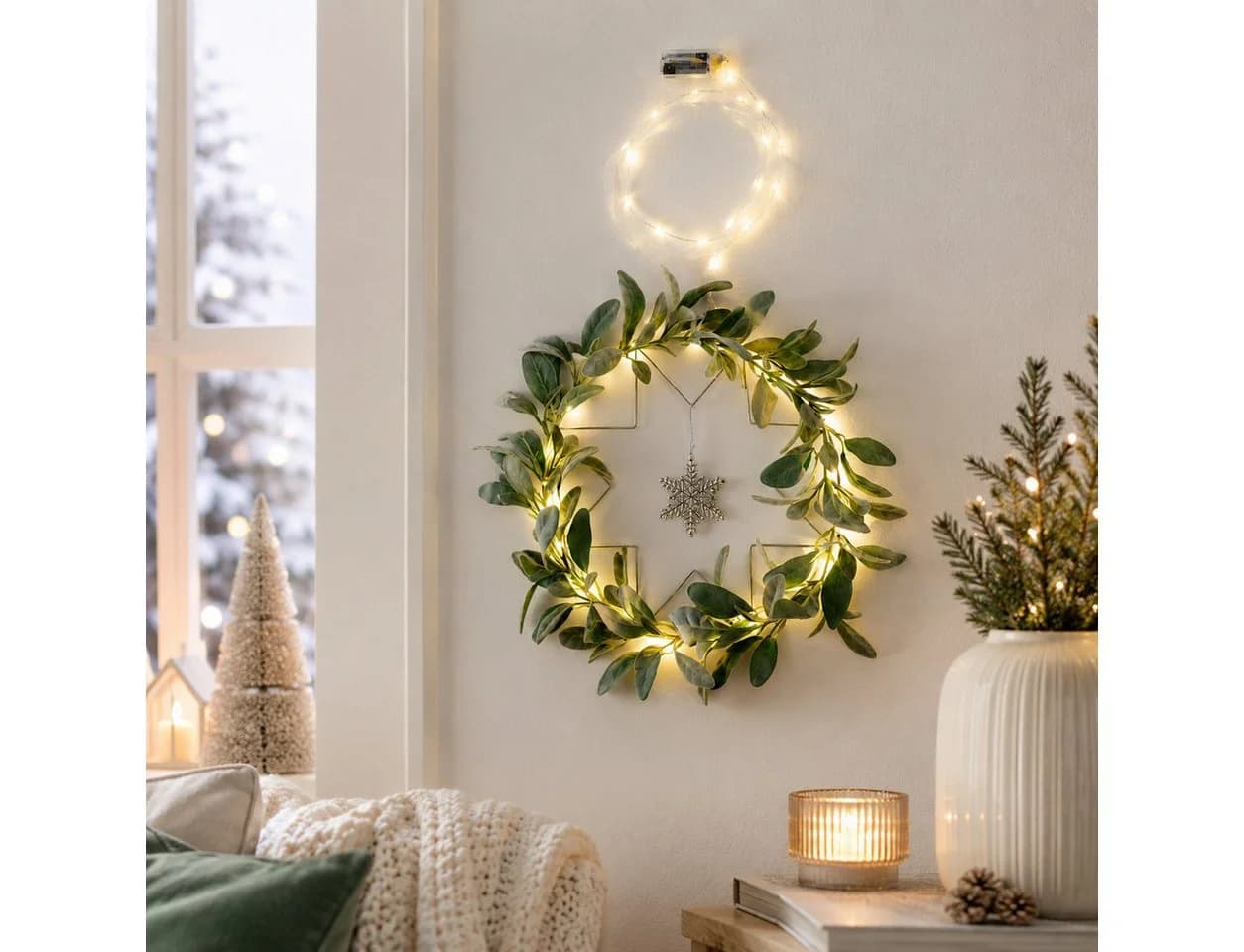 Weltbild LED-Dekokranz Winterzeit Grün 30 cm - Bild 5