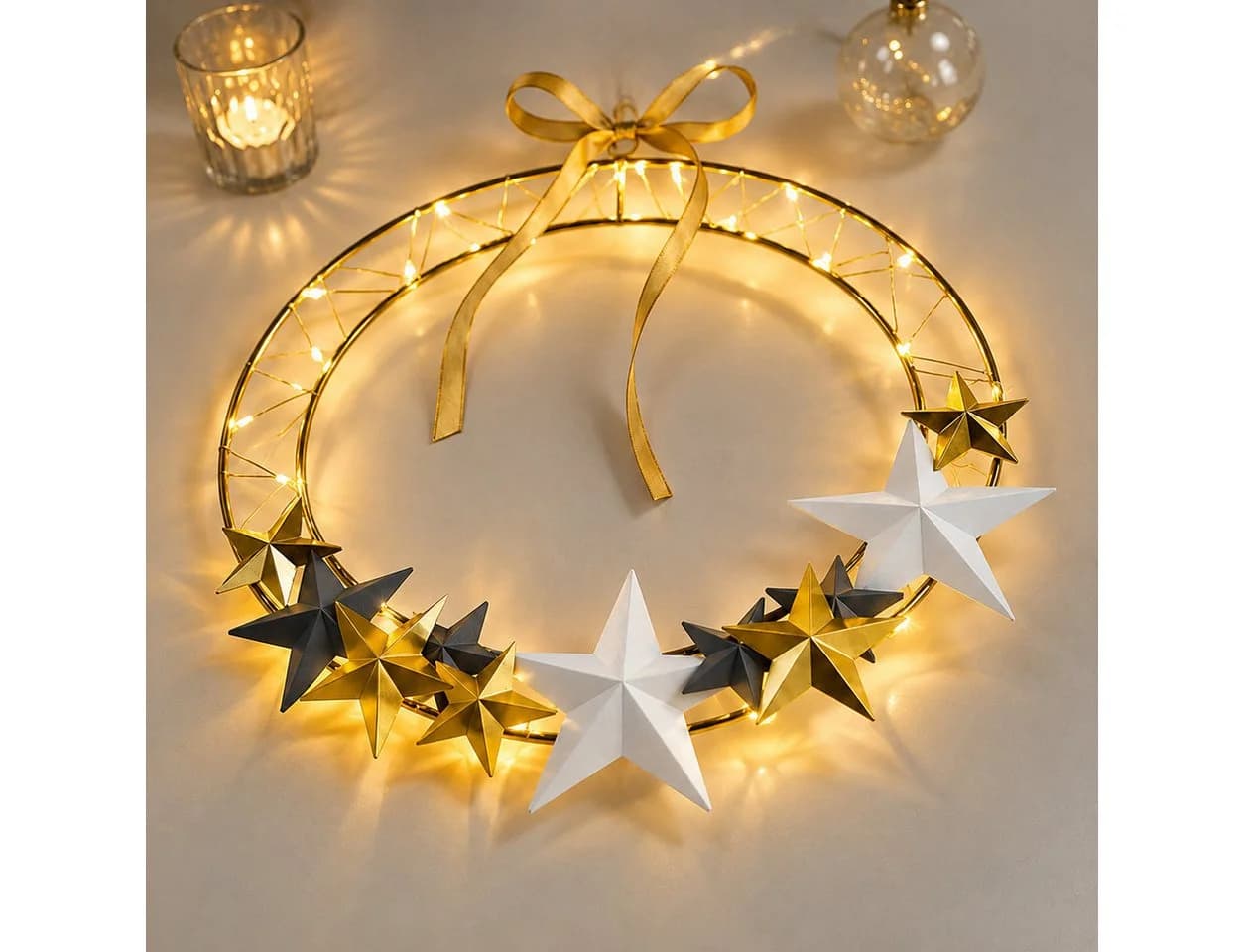Weltbild LED Metallring 30cm Weihnachtsdeko Leuchte Weiss - Bild 3