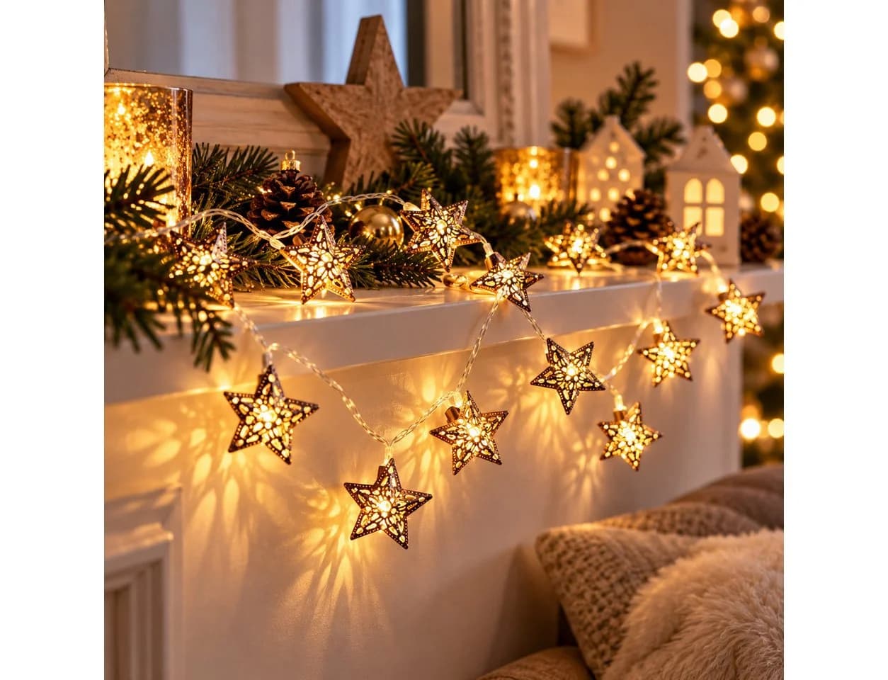 Weltbild LED-Lichterkette Stella Weihnachten 20 LEDs goldfarben - Bild 2