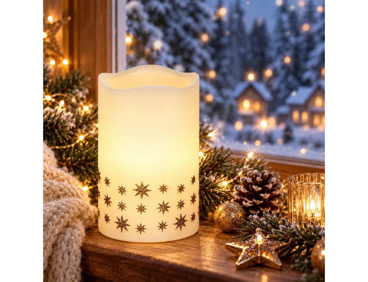 Weltbild LED-Kerze Shiny Star Echtwachs Stern Dekokerze - Bild 2