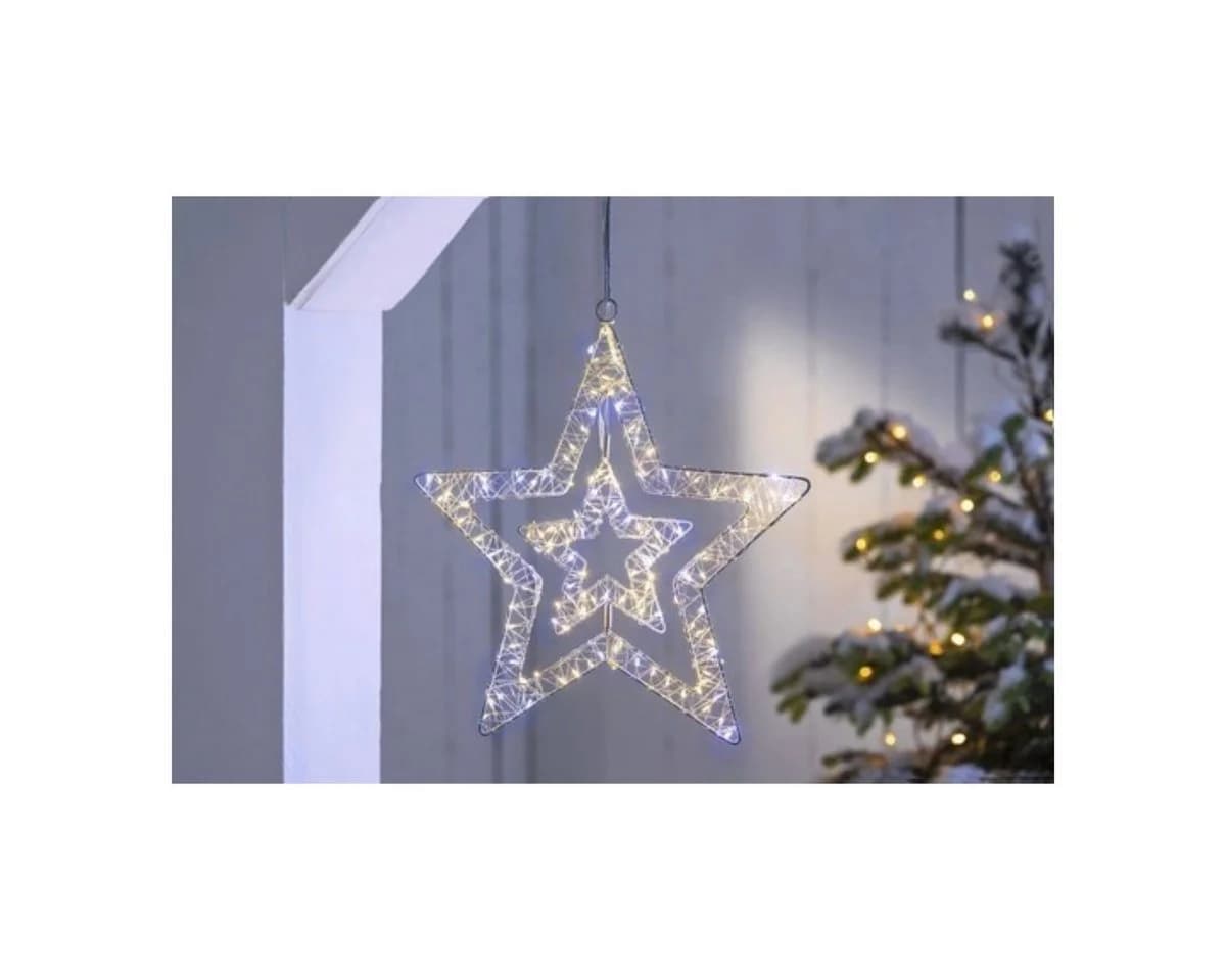 Weltbild LED-Hängeleuchte Polarstern 3er Set Gold 55 LEDs Timer