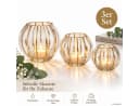 Weltbild Windlichter 3er Set Kugelform Glas Gold Bild 1