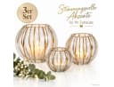 Weltbild Windlichter 3er Set Kugelform Glas Gold Bild 2