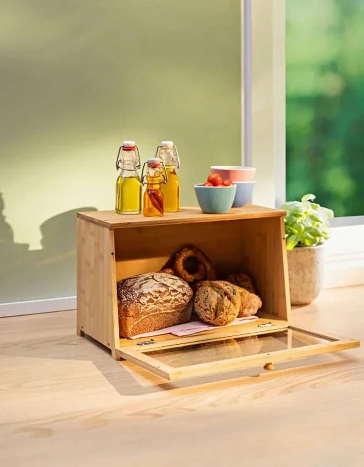 Westfalia Werkzeug Brotkasten XXL Bambus mit Sichtfenster