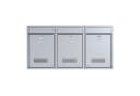 BASI Wandbriefkasten Silber Matt 3er Set mit Schloss Bild 1