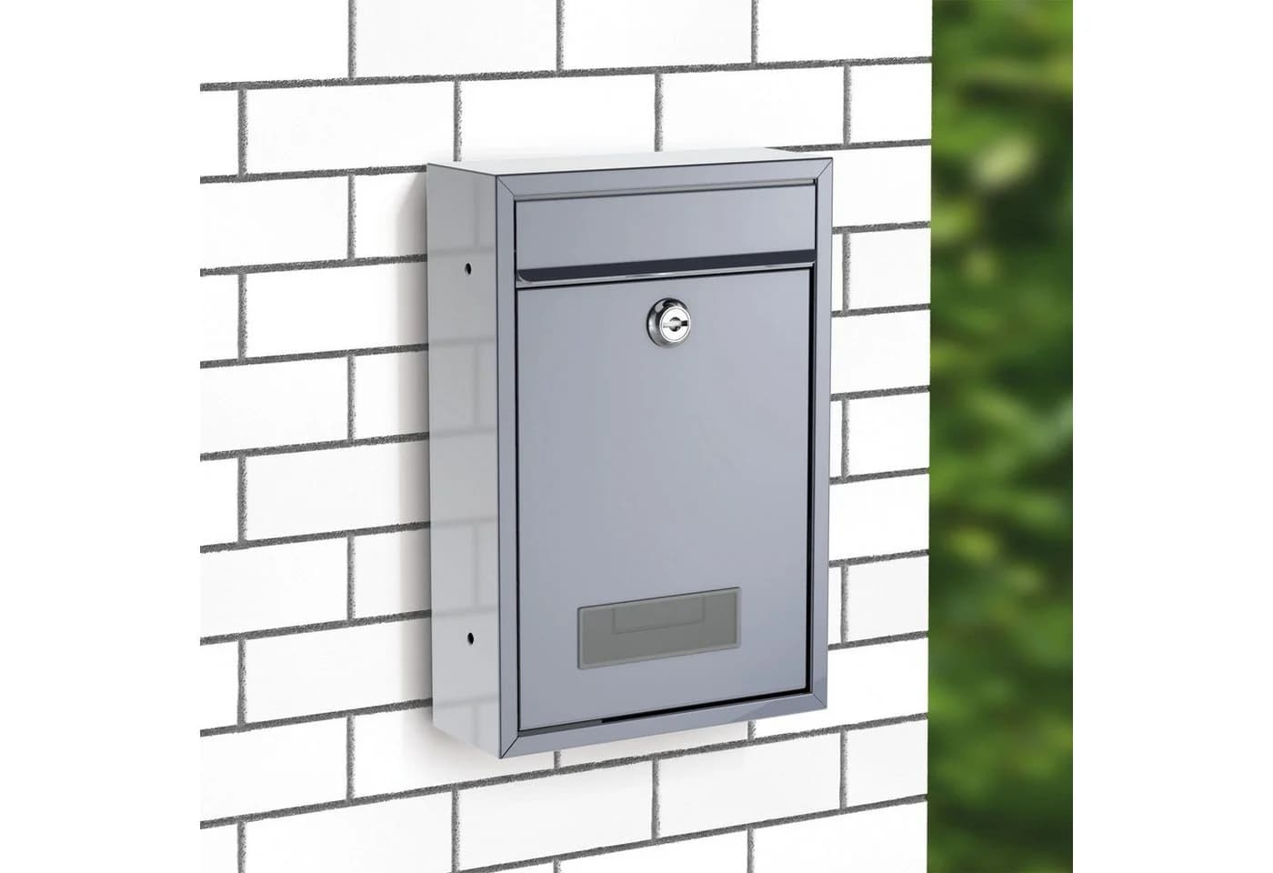 BASI Wandbriefkasten Silber Matt 3er Set mit Schloss - Bild 3