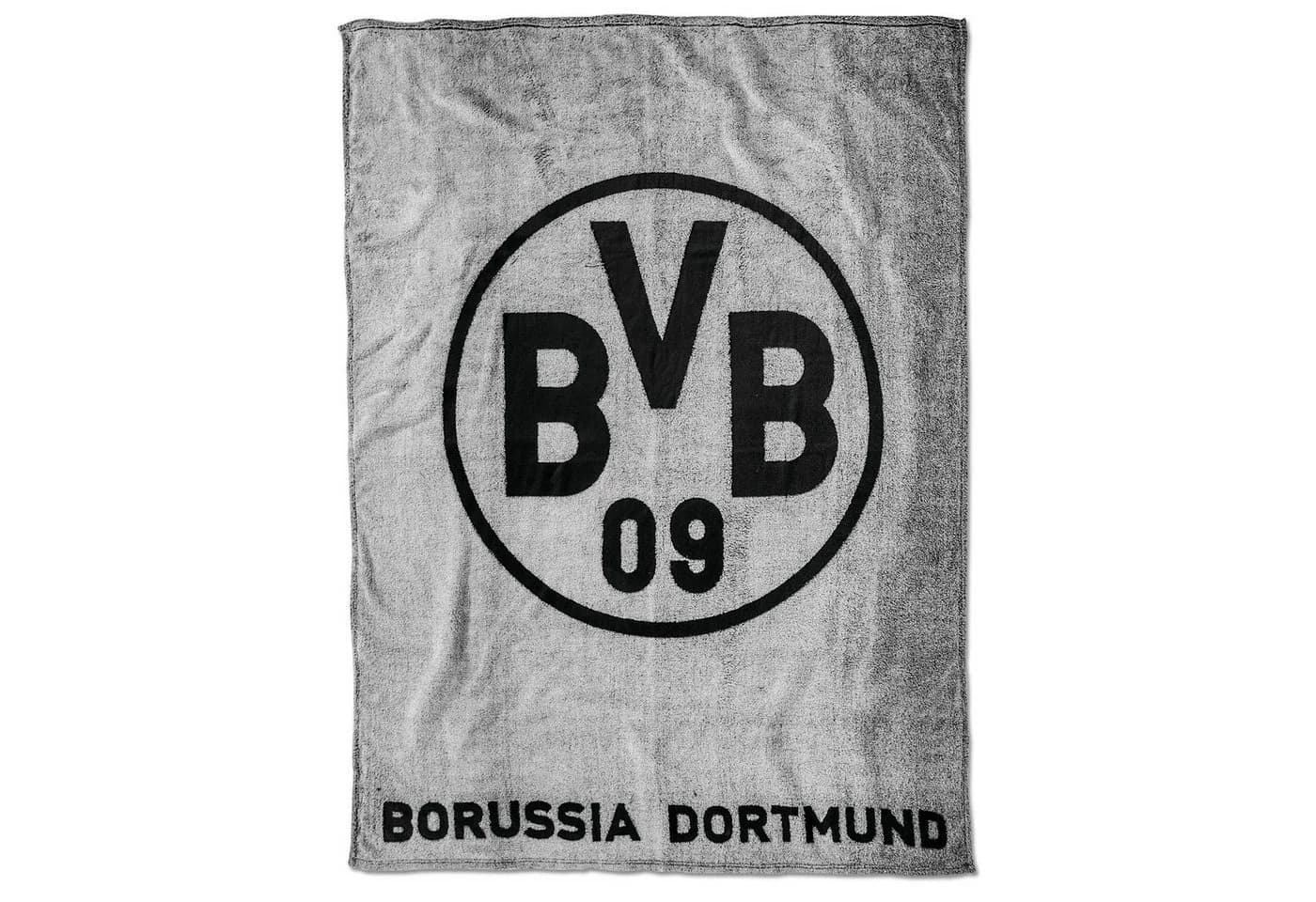 BVB Fleecedecke grau 100% Polyester Coral Fleece - Bild 2