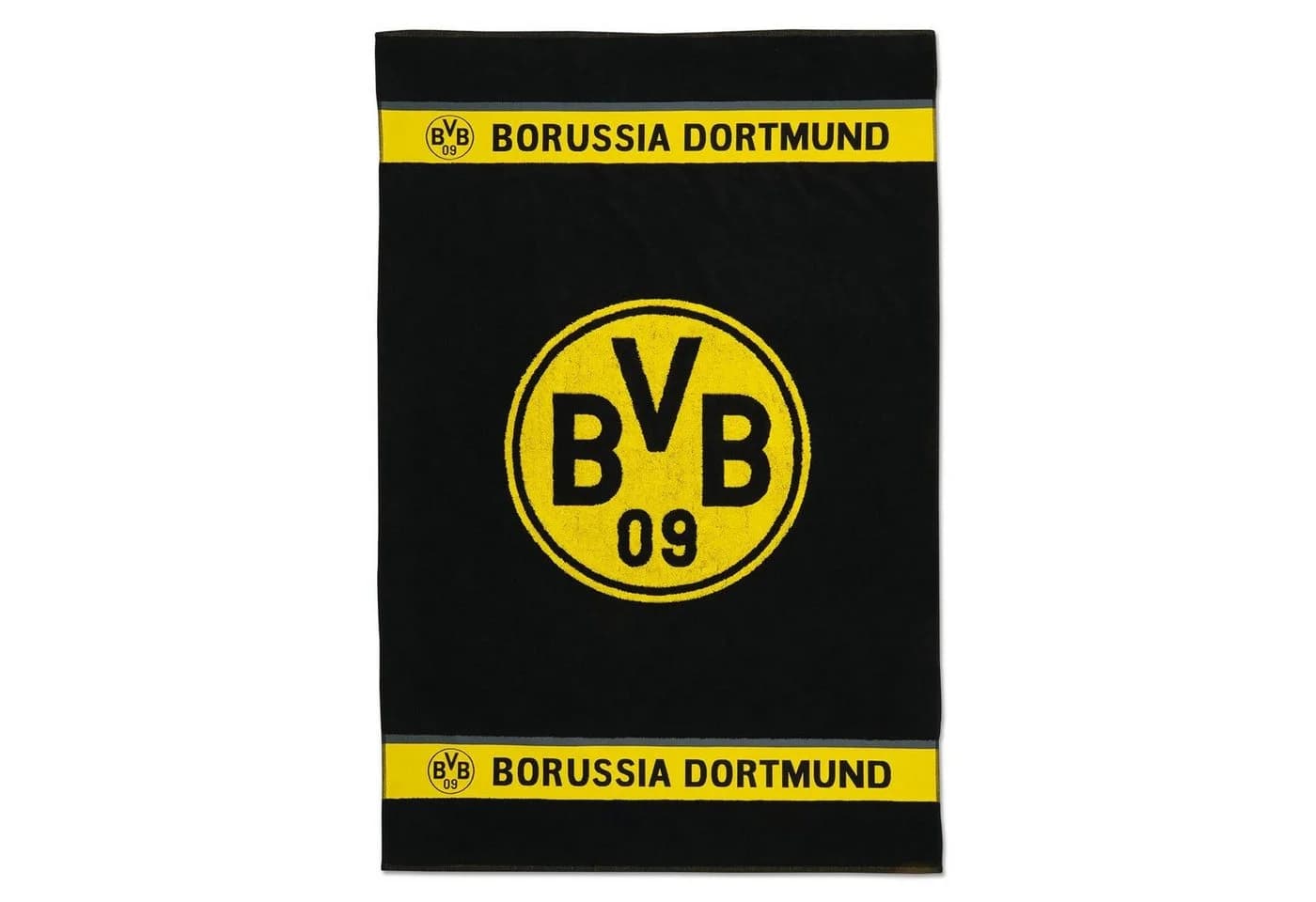 BVB Badetuch Emblem 100x150 cm Baumwolle Schwarz Gelb - Bild 2
