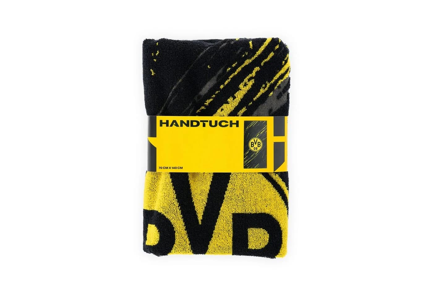 BVB Duschtuch Tricolor 70x140cm Schwarz/Gelb Biobaumwolle - Bild 5