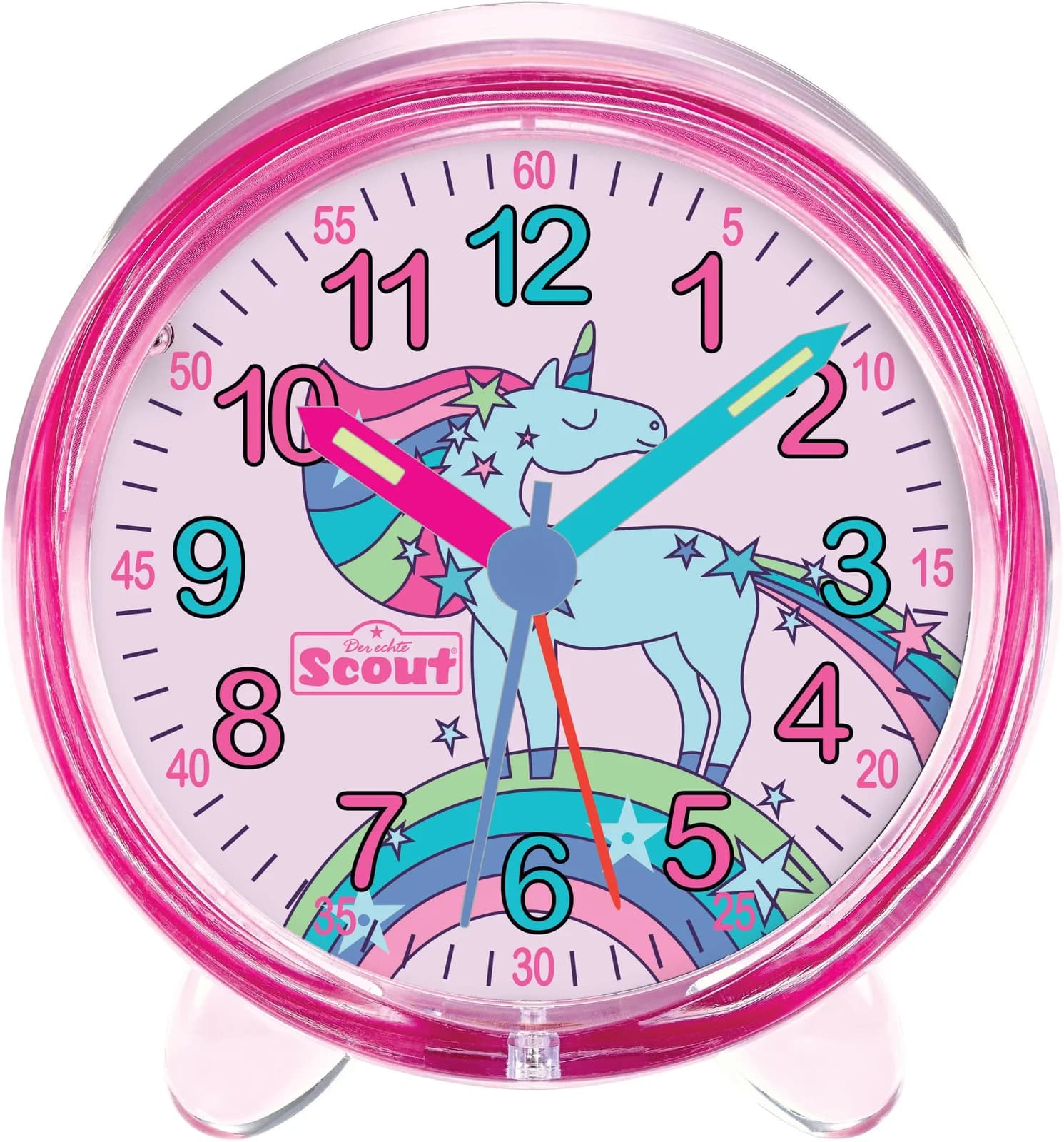 SCOUT Kinderwecker "Favorit" Rosa Transparent Einhorn LED