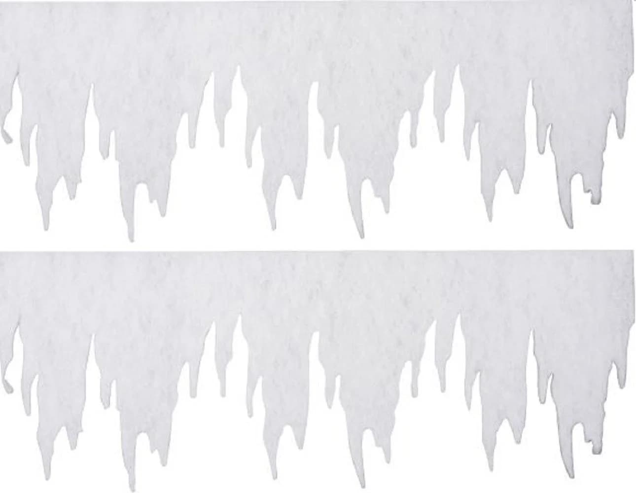 Erwin Hennecken GmbH Eiszapfen-Girlande 2 Stück 98x30 cm Schneewatte - Bild 2