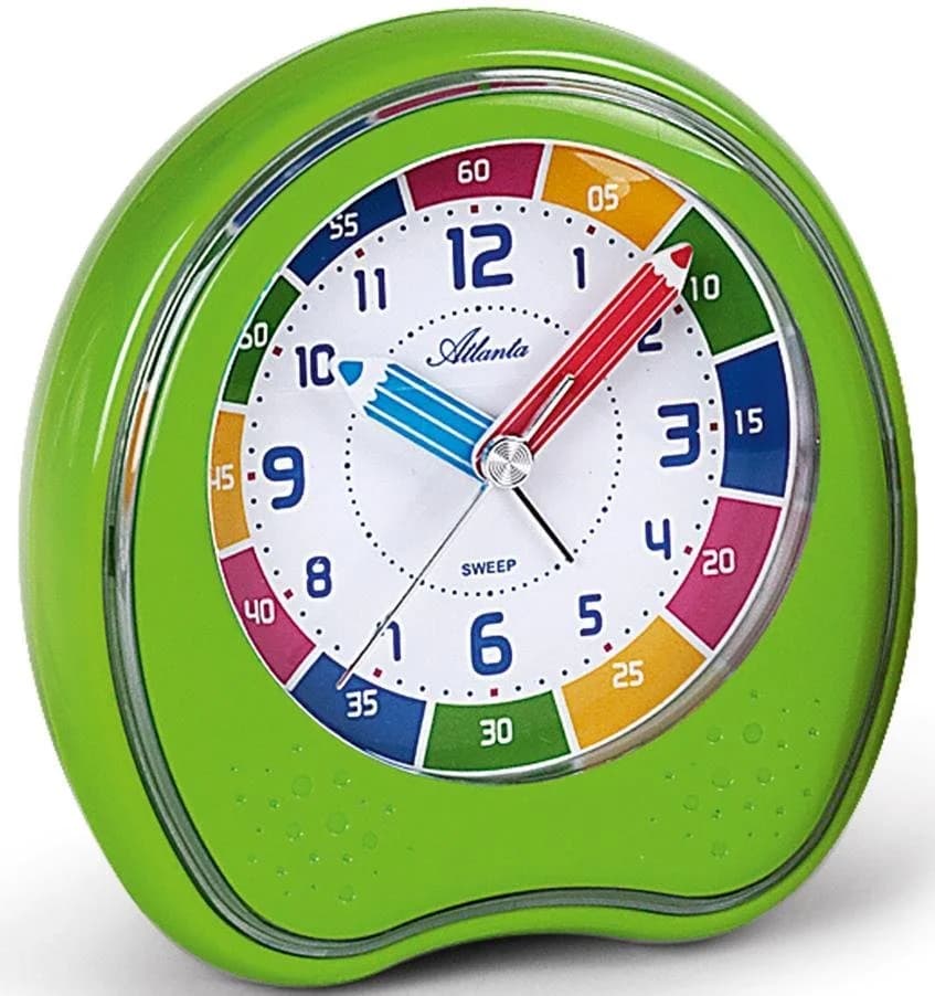 Atlanta Kinderwecker 1953-6 Quarzwecker Buntstift-Design Grün
