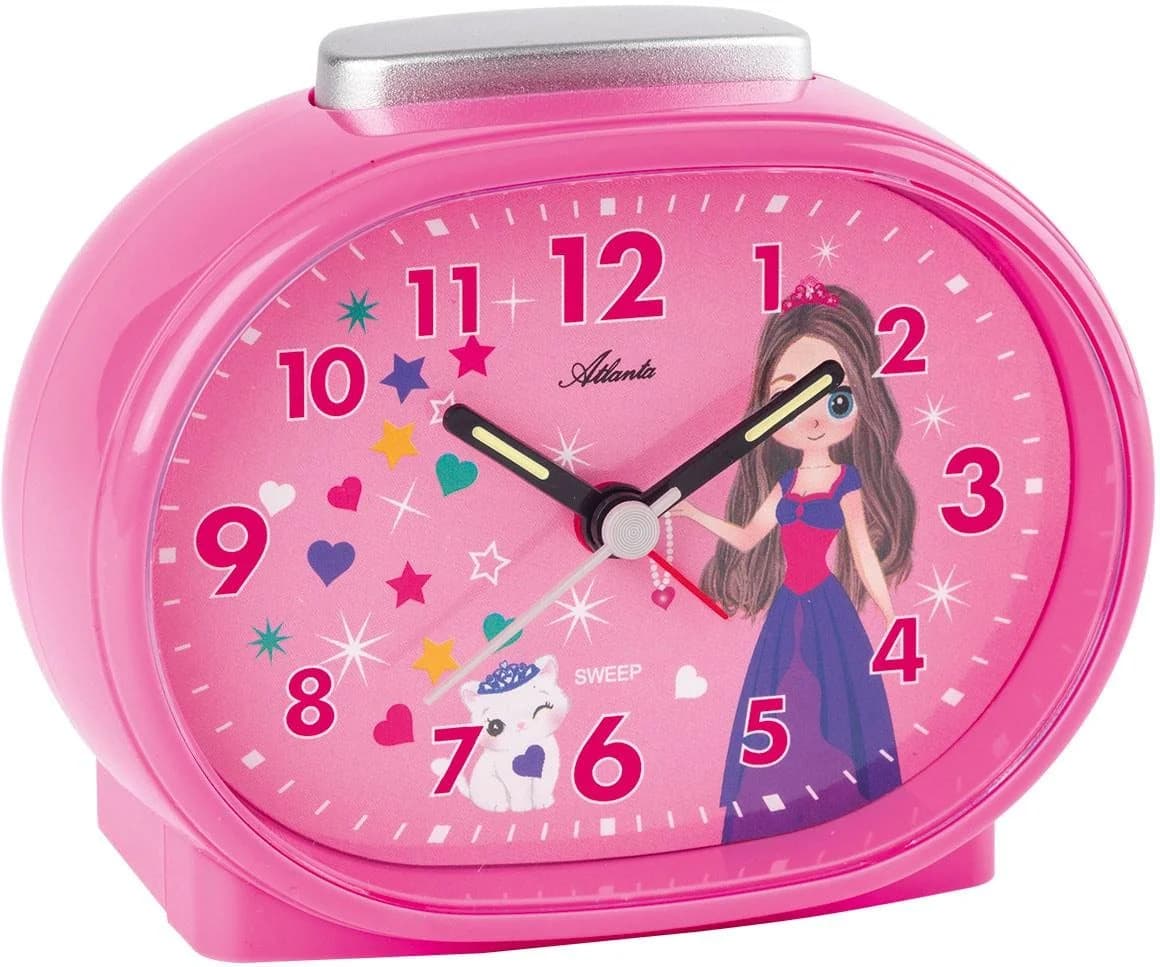 Kinderwecker ATLANTA 2135/17 Pink mit Motiv