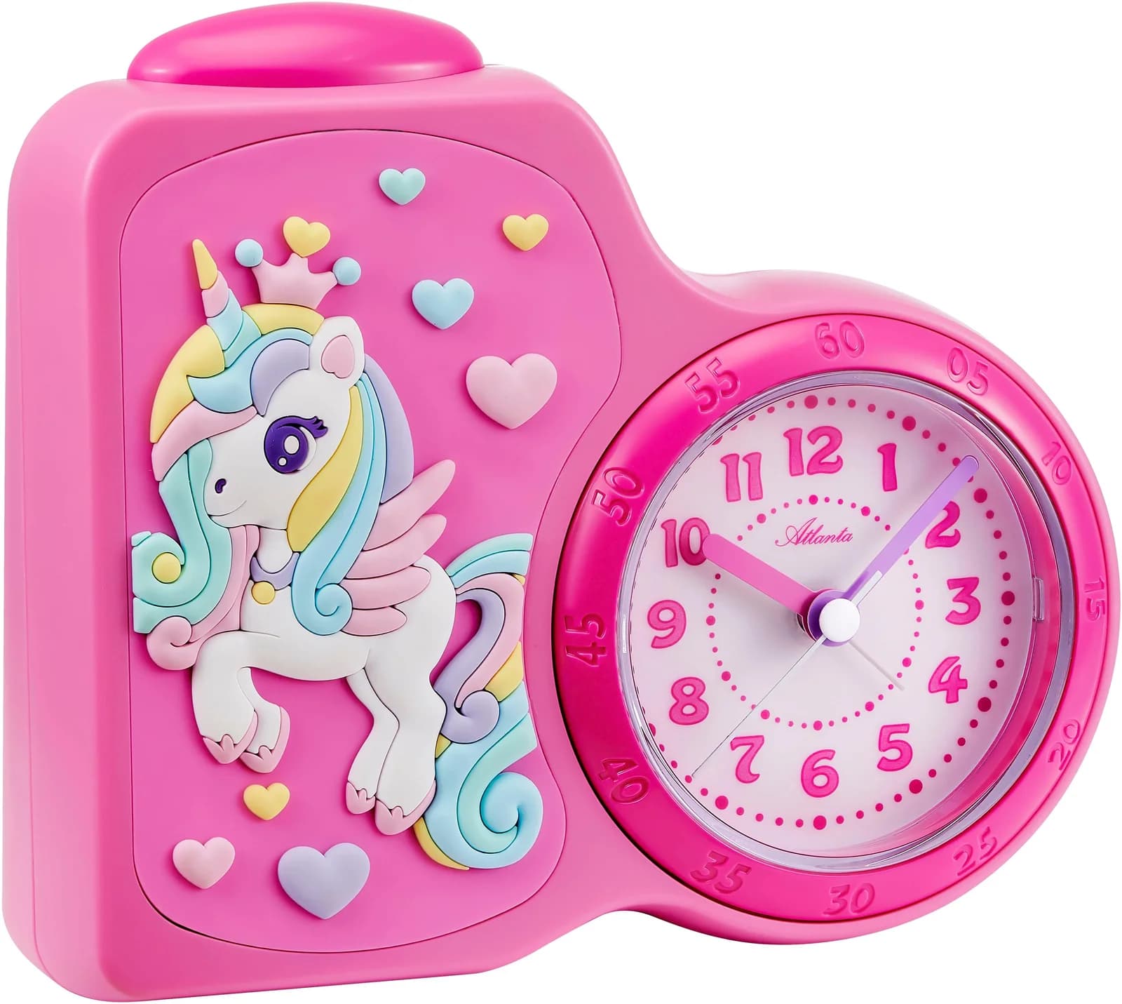 Atlanta Kinderwecker Herz Einhorn Analog Beleuchtung