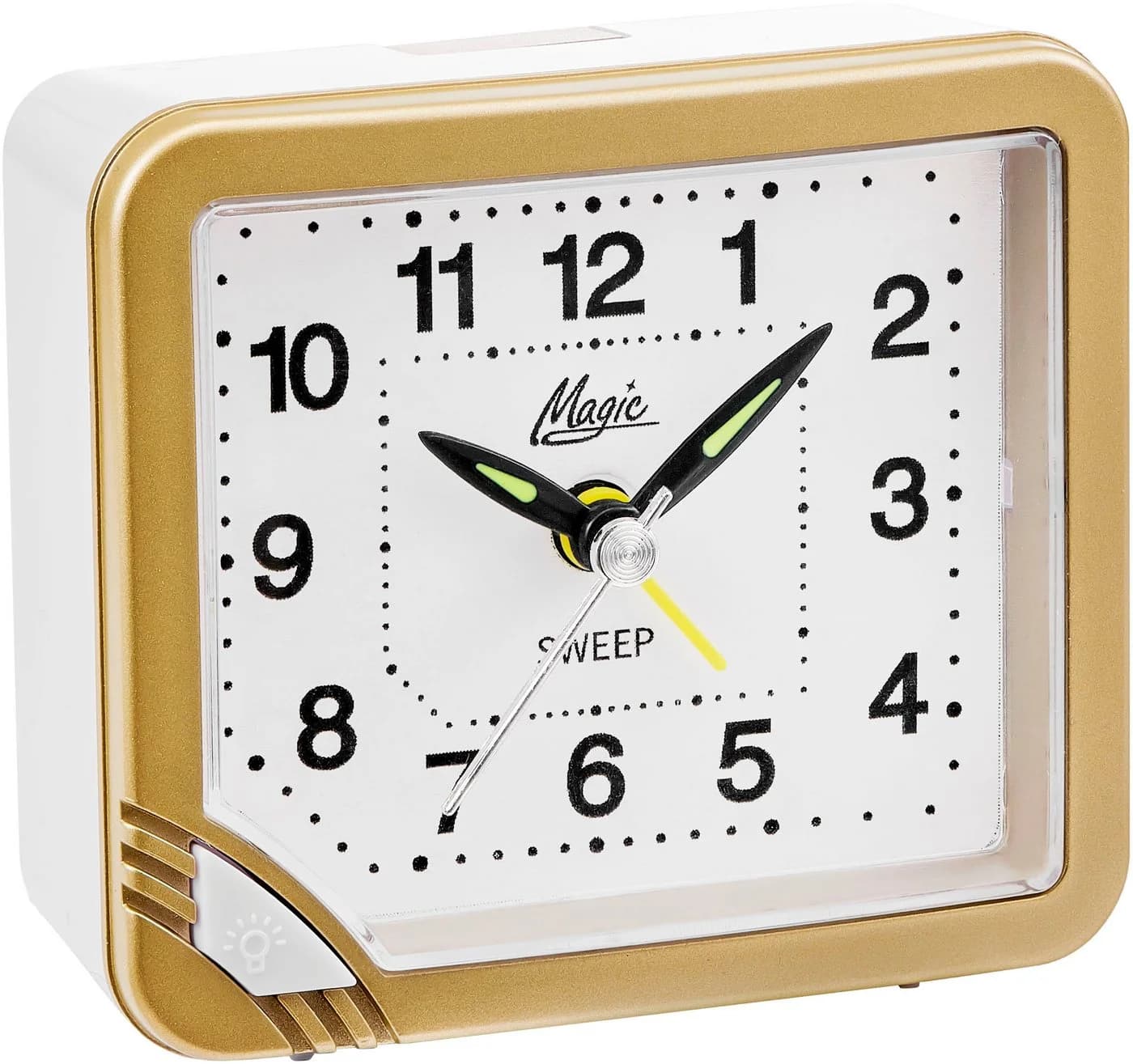 Atlanta Quarzwecker Gold/Weiß Leuchtzeiger Weckwiederholung Analog