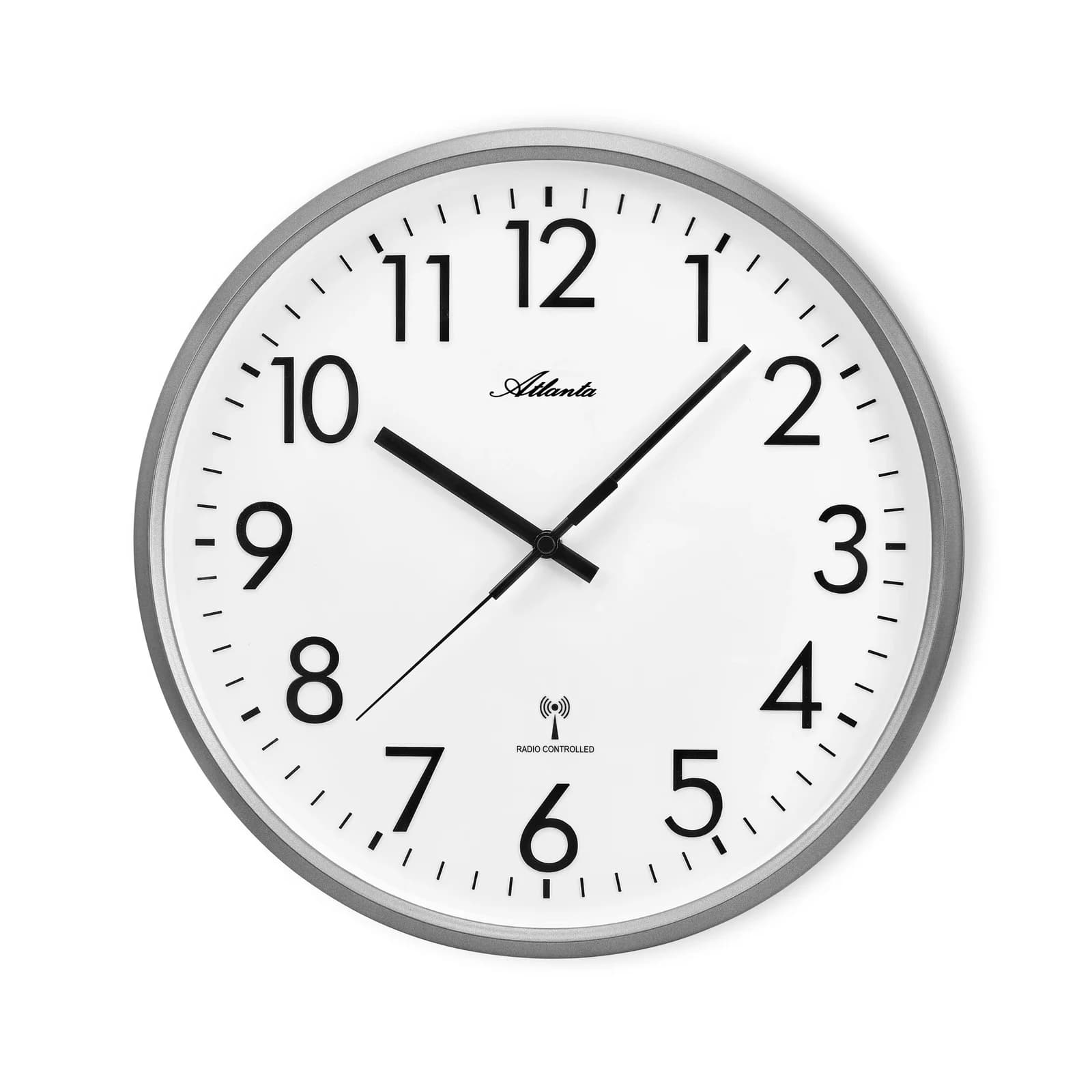 Atlanta Funkwanduhr Anthrazit Analog Quarzwerk 32cm