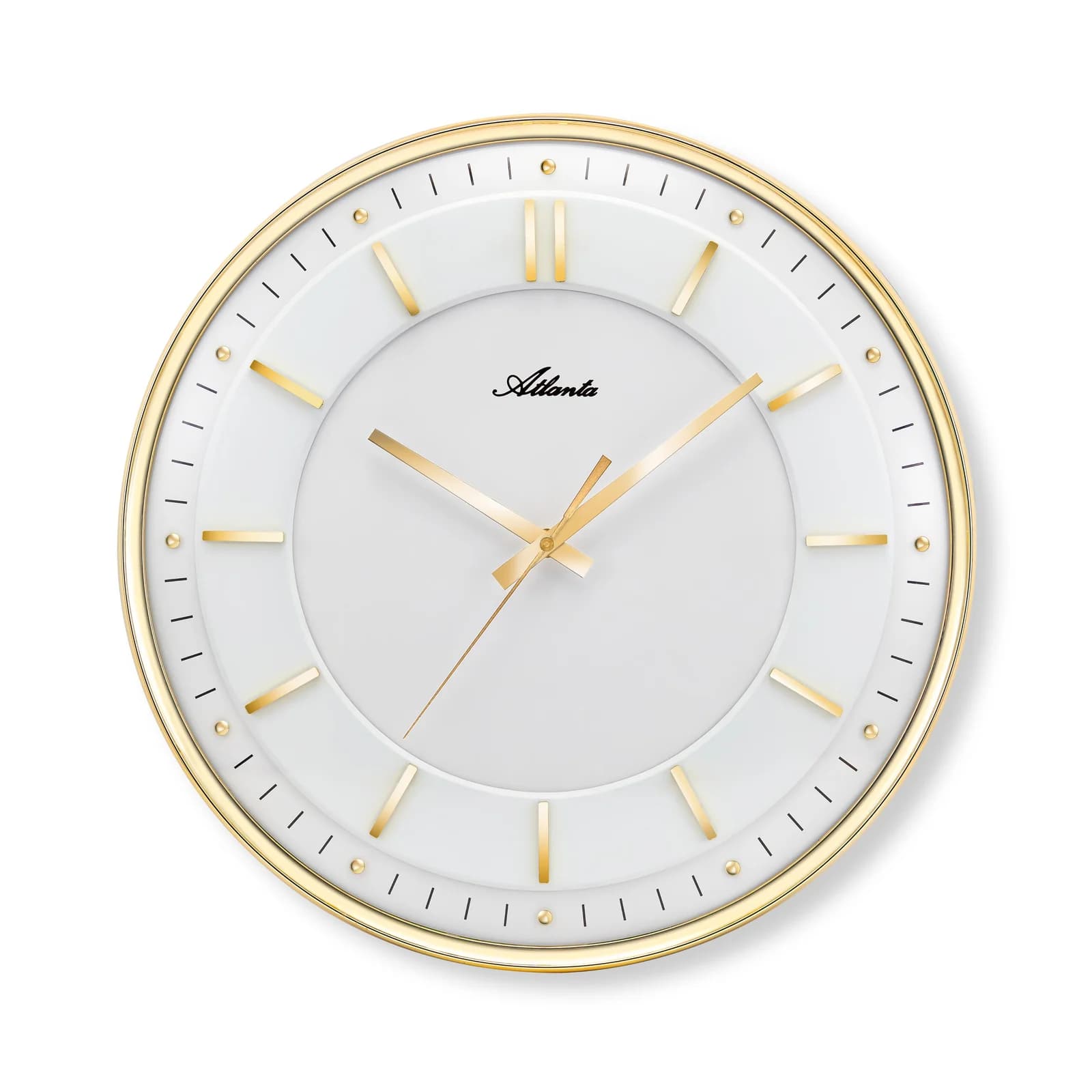 Atlanta Wanduhr Gold Analog Quarzwerk Ø 40 cm