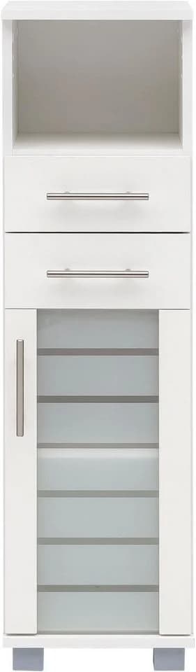 Schildmeyer Midischrank Nikosia Weiß mit Glastür und 2 Schubladen