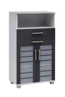 Schildmeyer Midischrank Nikosia Grau Silber Glastüren 2 Schubladen Bild 3