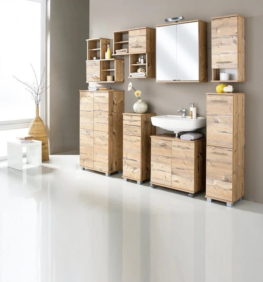 Schildmeyer Waschbeckenunterschrank Isola Braun Silberfichte - Bild 3