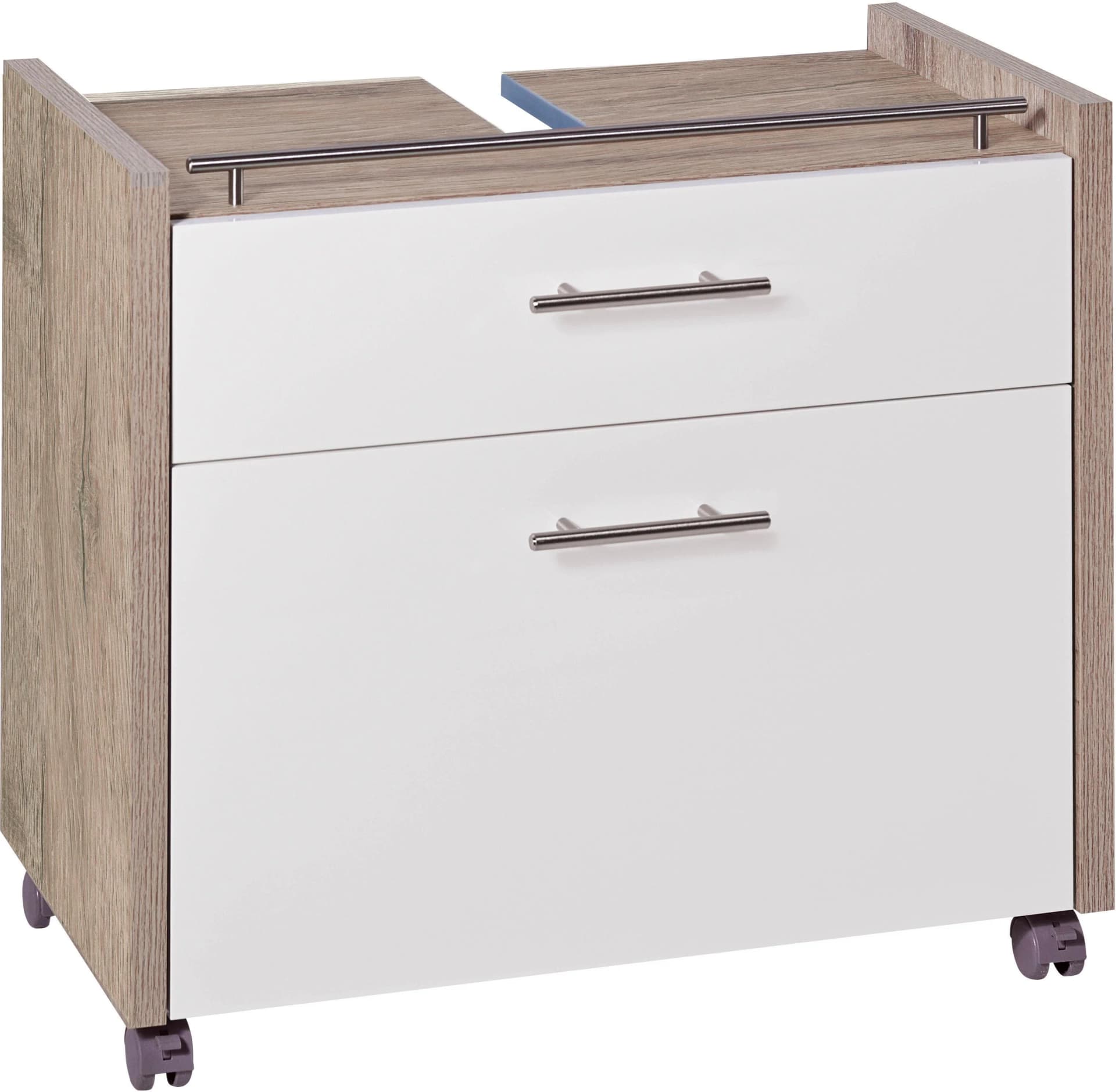 SCHILDMEYER Triant Waschbeckenunterschrank Weiß Wildeiche 2 Schubladen - Bild 4