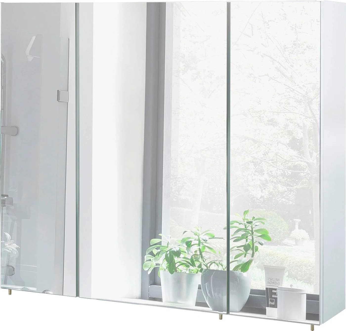 Schildmeyer Spiegelschrank Basic Weiß Glanz 3-türig - Bild 2