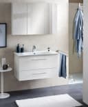 Schildmeyer Spiegelschrank Basic Weiß 3-türig mit Glaseinlegeböden Bild 1