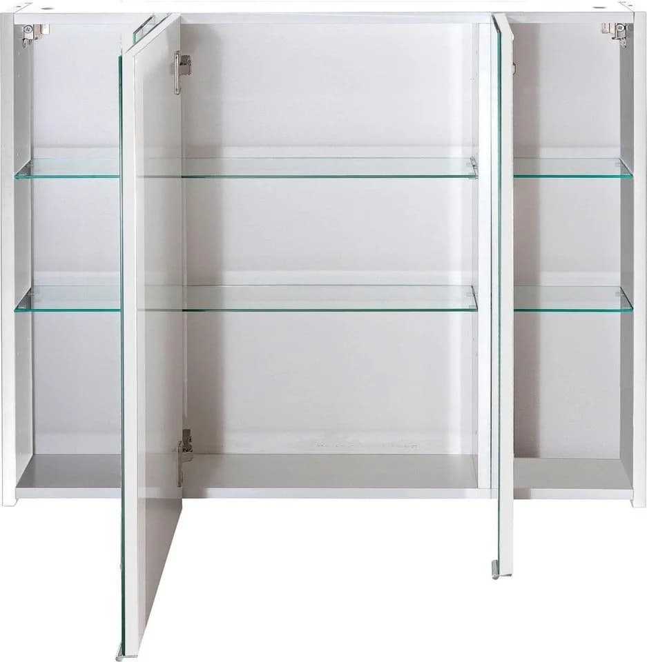 Schildmeyer Spiegelschrank Basic Weiß 3-türig mit Glaseinlegeböden - Bild 4