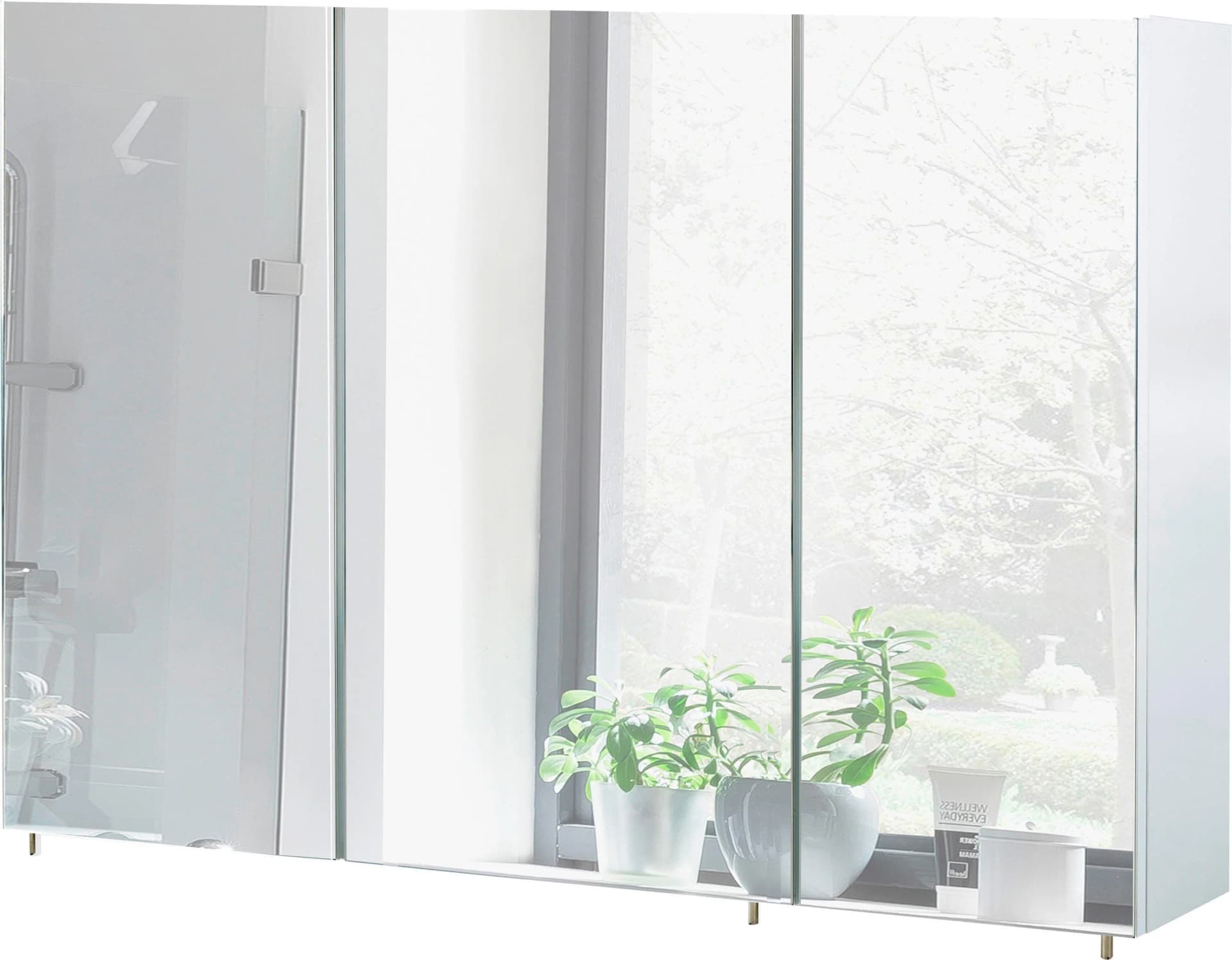 Schildmeyer Spiegelschrank Basic Weiß Glanz 3-türig - Bild 5