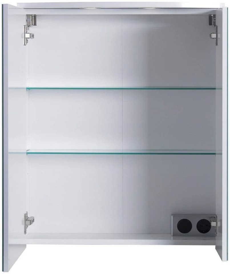 Schildmeyer Spiegelschrank Verona Weiß Glänzend 2-Türig mit LED