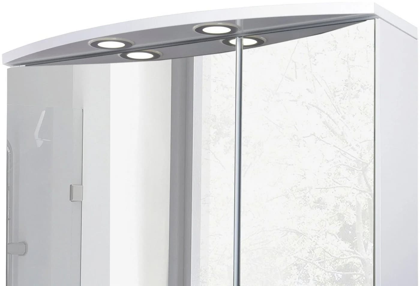 Schildmeyer Spiegelschrank Verona Weiß Glänzend 2-Türig mit LED - Bild 4