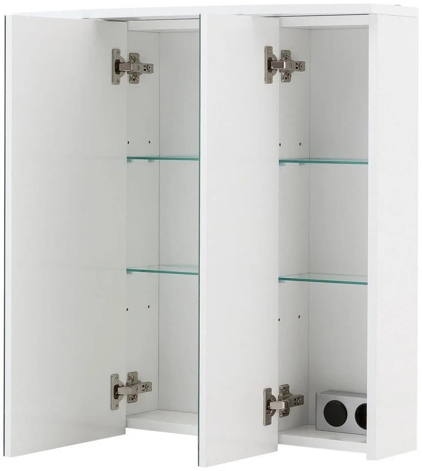 Schildmeyer Spiegelschrank Verona Weiß Glanz 3-türig mit LED - Bild 3
