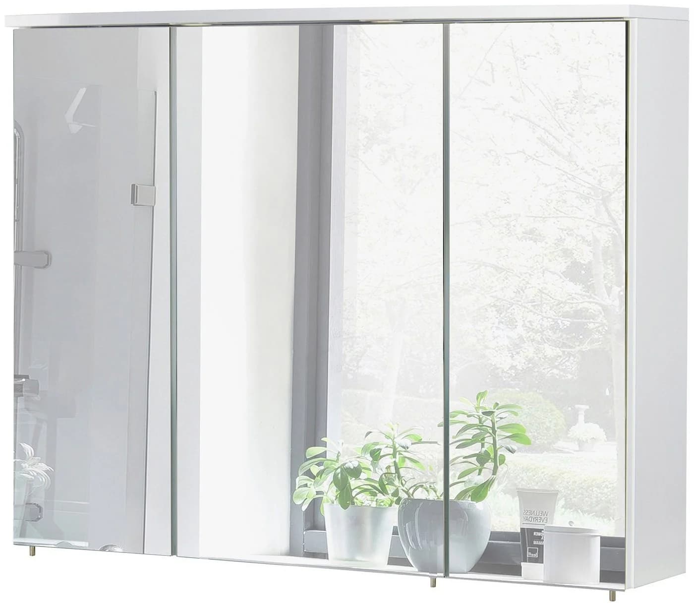 SCHILDMEYER Spiegelschrank Verona Weiß Glanz 3-türig mit LED