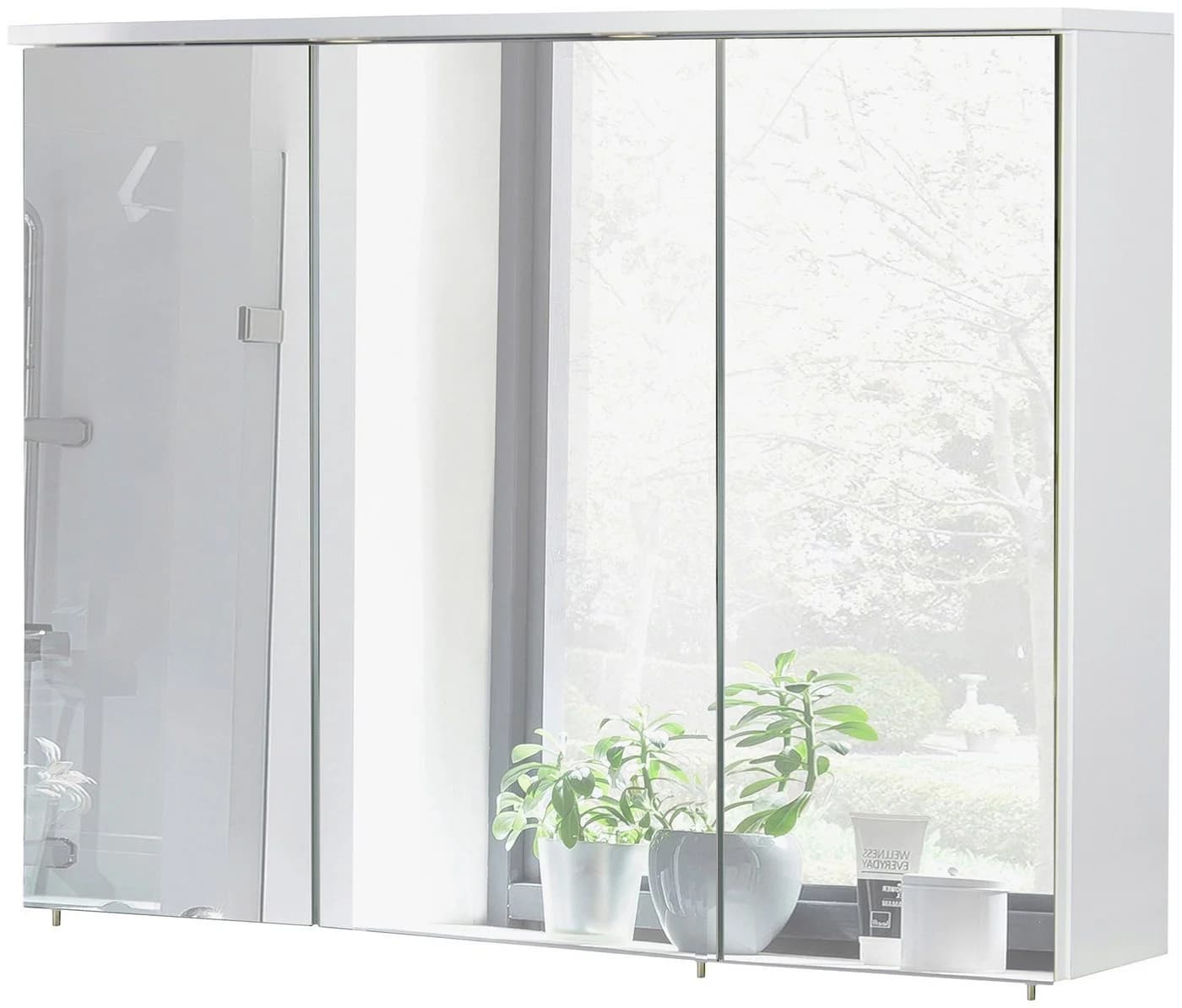 SCHILDMEYER Spiegelschrank Verona Weiß Glanz 3-türig mit LED