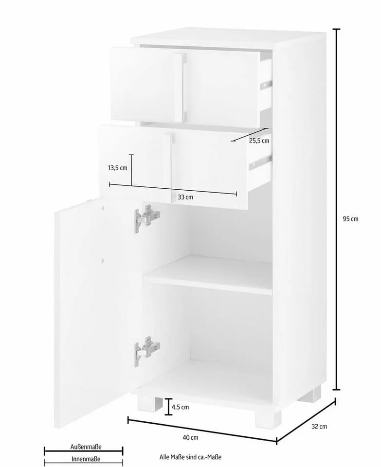 SCHILDMEYER Unterschrank Kampen Weiß Wotaneiche Soft-Close FSC - Bild 4