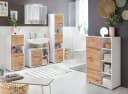 Midischrank WELLTIME "Kimi" Eiche Landhaus Weiß Bild 1